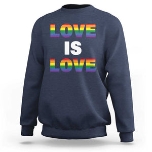 LGBTQ Sweatshirt Love Is Love Rainbow Gay Pride Queer TS11 Navy Print Your Wear
