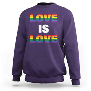 LGBTQ Sweatshirt Love Is Love Rainbow Gay Pride Queer TS11 Purple Print Your Wear