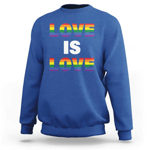 LGBTQ Sweatshirt Love Is Love Rainbow Gay Pride Queer TS11 Royal Blue Print Your Wear