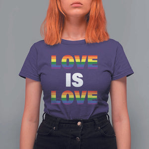 LGBTQ T Shirt For Women Love Is Love Rainbow Gay Pride Queer TS11 Purple Print Your Wear