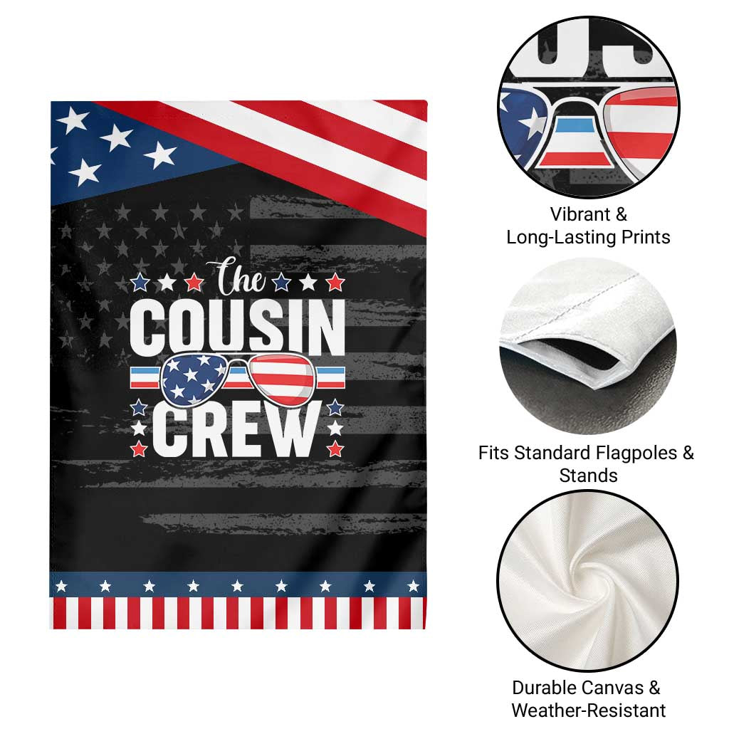 Funny The Cousin Crew 4th Of July Garden Flag Patriotic American Family Matching TS11 Print Your Wear