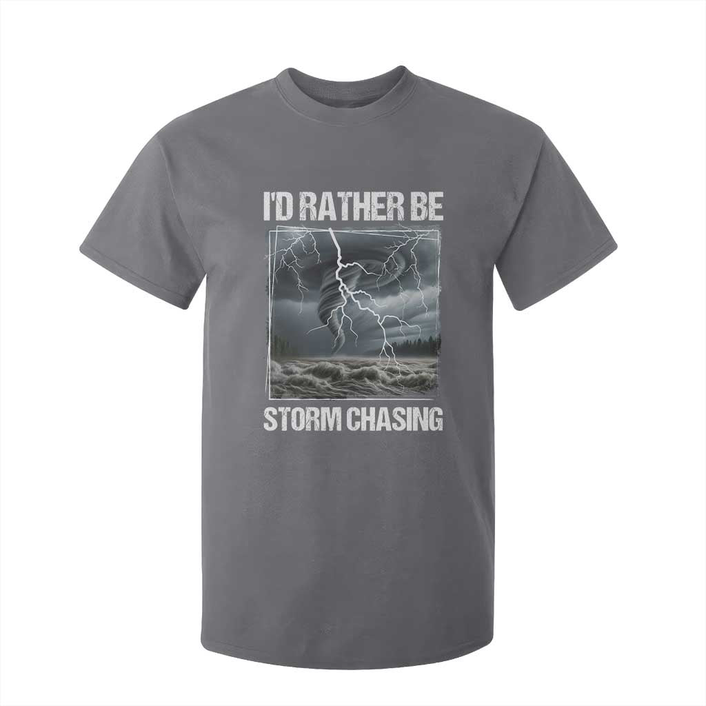 Funny I Would Rather Be Storm Chasing T Shirt For Kid Storm Tornado Lover TS11 Charcoal Print Your Wear