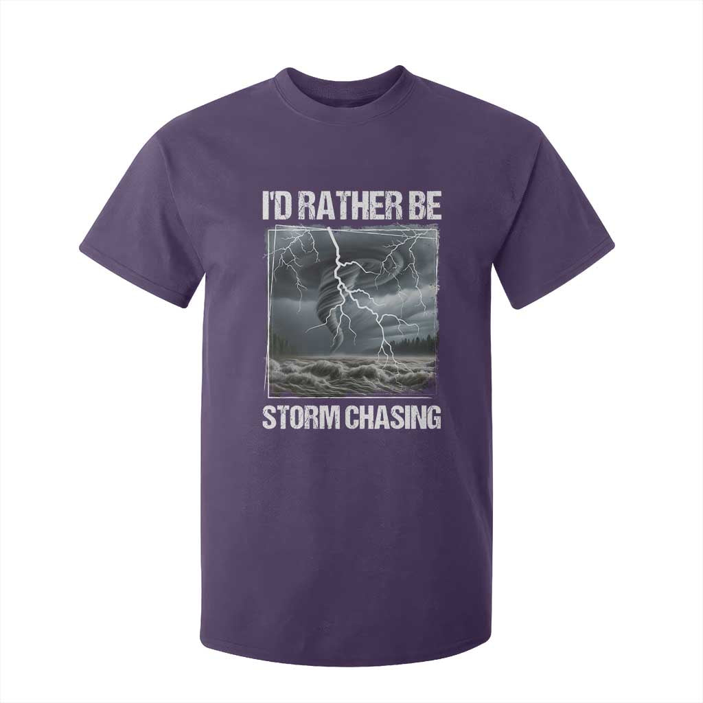 Funny I Would Rather Be Storm Chasing T Shirt For Kid Storm Tornado Lover TS11 Purple Print Your Wear