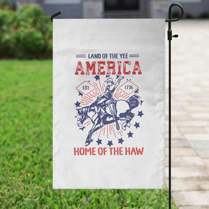 Funny 4th of July Western Cowboy Garden Flag America Land Of The Yee Home Of The Haw TS11 Print Your Wear