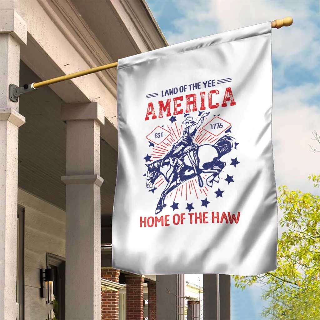 Funny 4th of July Western Cowboy Garden Flag America Land Of The Yee Home Of The Haw TS11 Print Your Wear
