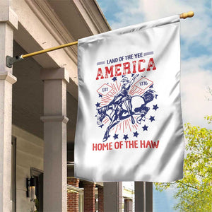 Funny 4th of July Western Cowboy Garden Flag America Land Of The Yee Home Of The Haw TS11 Print Your Wear