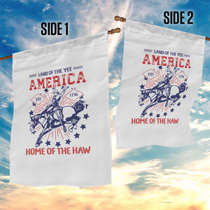 Funny 4th of July Western Cowboy Garden Flag America Land Of The Yee Home Of The Haw TS11 Print Your Wear
