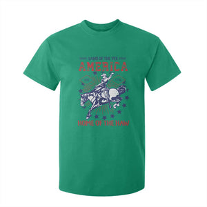 Funny 4th of July Western Cowboy T Shirt For Kid America Land Of The Yee Home Of The Haw TS11 Irish Green Print Your Wear