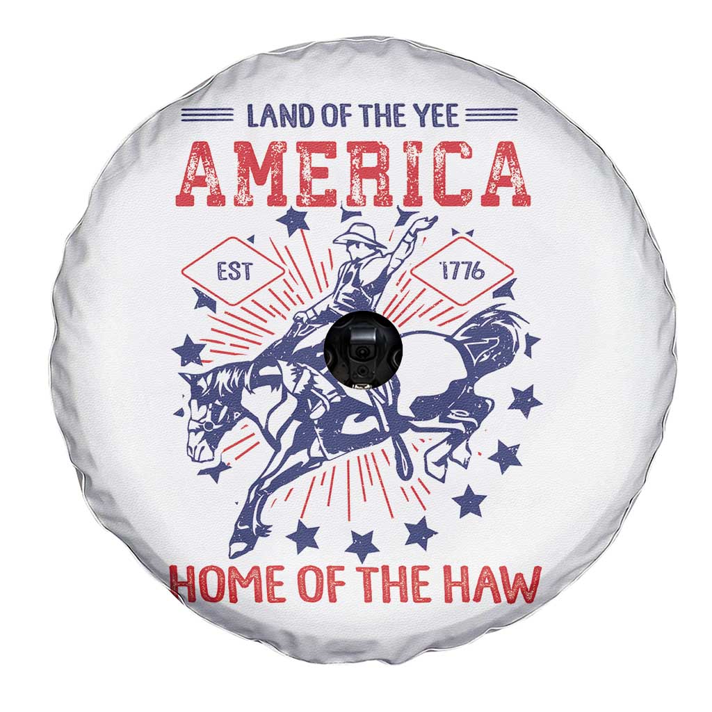 Funny 4th of July Western Cowboy Spare Tire Cover America Land Of The Yee Home Of The Haw TS11 Print Your Wear