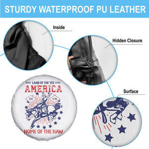 Funny 4th of July Western Cowboy Spare Tire Cover America Land Of The Yee Home Of The Haw TS11 Print Your Wear
