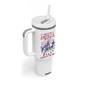 Funny 4th of July Western Cowboy Tumbler With Handle America Land Of The Yee Home Of The Haw TS11 Print Your Wear