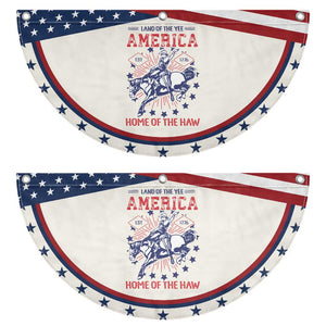 Funny 4th of July Western Cowboy Patriotic Fan Flag America Land Of The Yee Home Of The Haw TS11 2pcs pack Classic Beige Print Your Wear