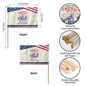 Funny 4th of July Western Cowboy Patriotic Handheld Flag America Land Of The Yee Home Of The Haw TS11 Print Your Wear
