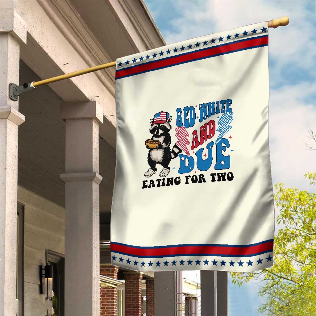 Funny 4th Of July Pregnancy Announcement Racoon Garden Flag Red White And Due Eating For Two TS11 Modern Beige Red Print Your Wear