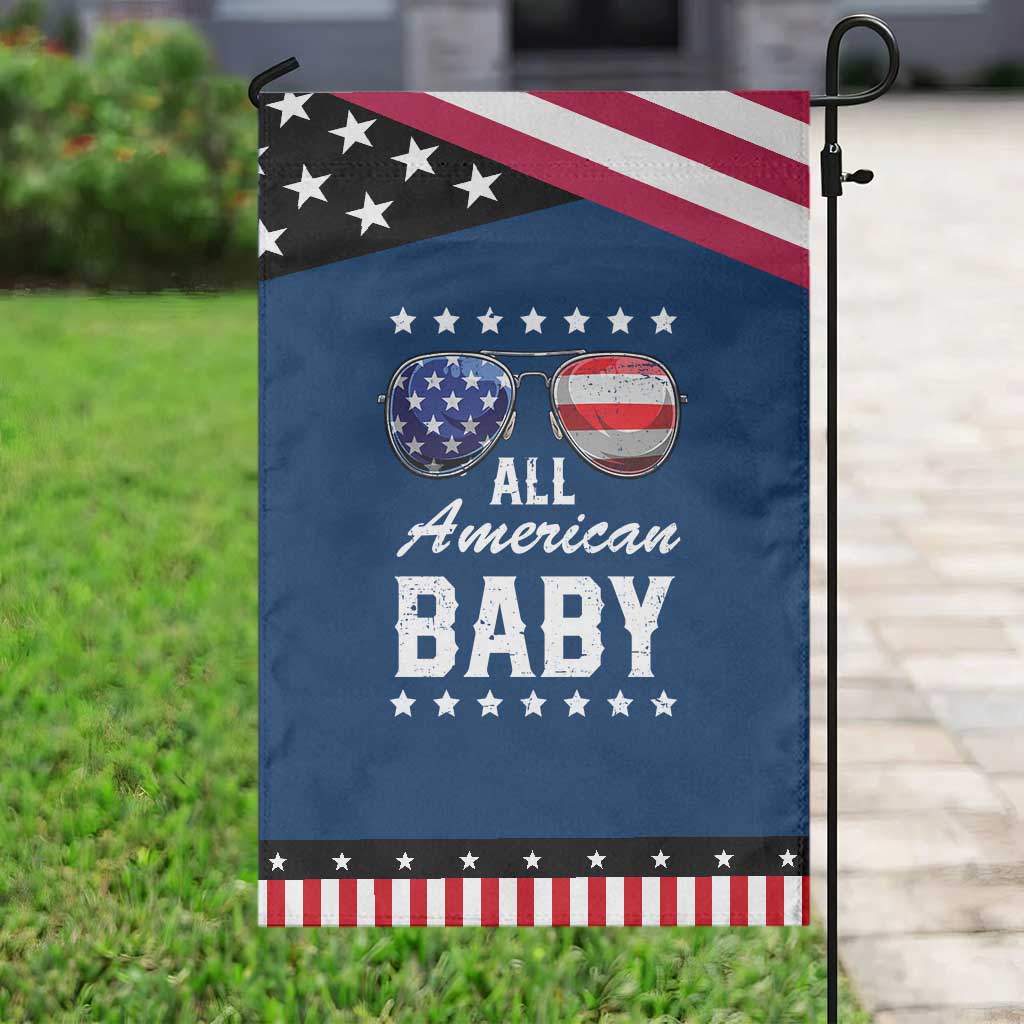 Funny All American Baby 4th Of July Garden Flag Family Matching Sunglasses TS11 Classic Blue Black Print Your Wear