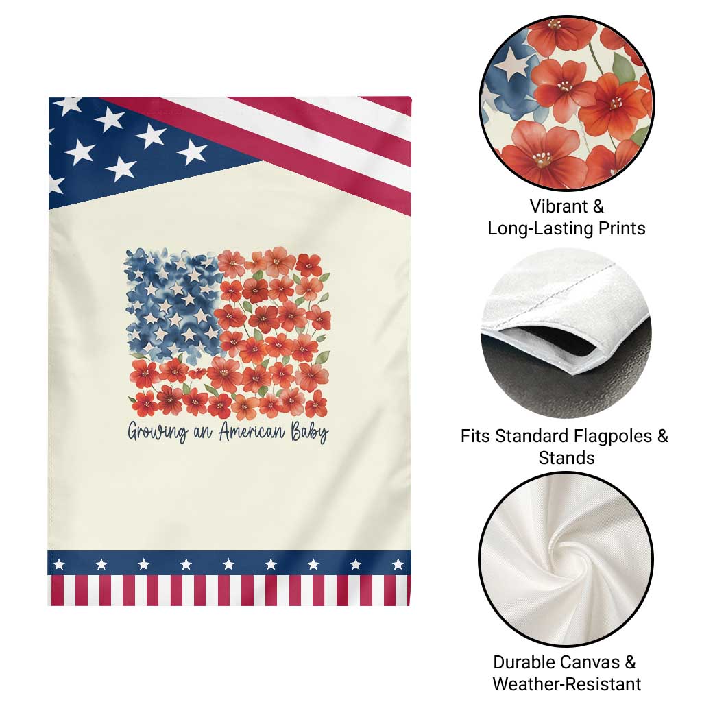 Funny 4th Of July Pregnancy Announcement Garden Flag Growing An American Baby USA Flag Flowers TS11 Print Your Wear