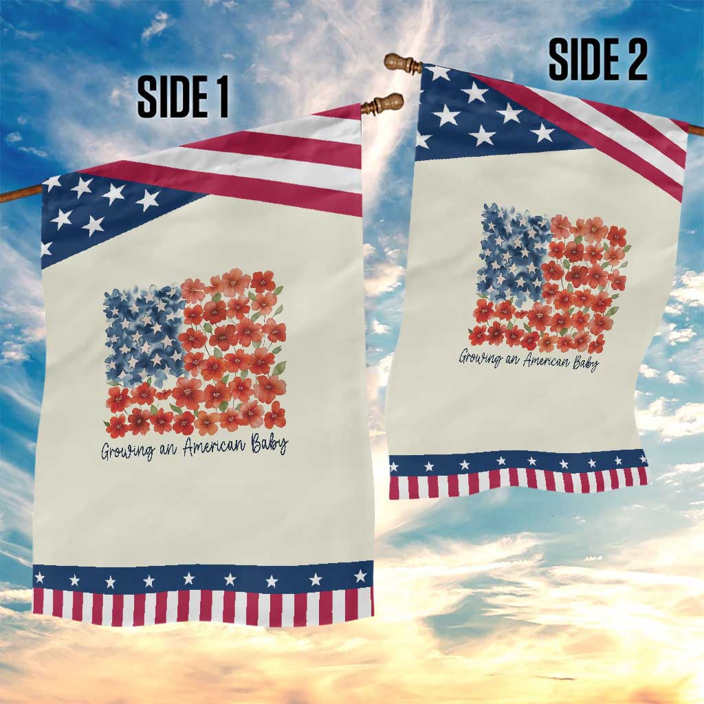 Funny 4th Of July Pregnancy Announcement Garden Flag Growing An American Baby USA Flag Flowers TS11 Print Your Wear