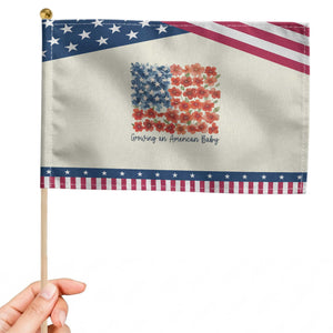 Funny 4th Of July Pregnancy Announcement Patriotic Handheld Flag Growing An American Baby USA Flag Flowers TS11 Modern 8.2" × 5.5" Beige Blue Print Your Wear
