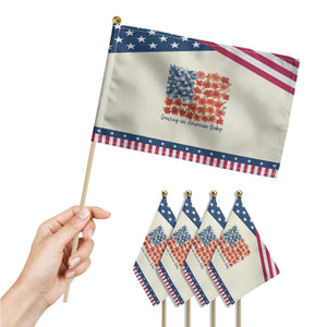Funny 4th Of July Pregnancy Announcement Patriotic Handheld Flag Growing An American Baby USA Flag Flowers TS11 Print Your Wear