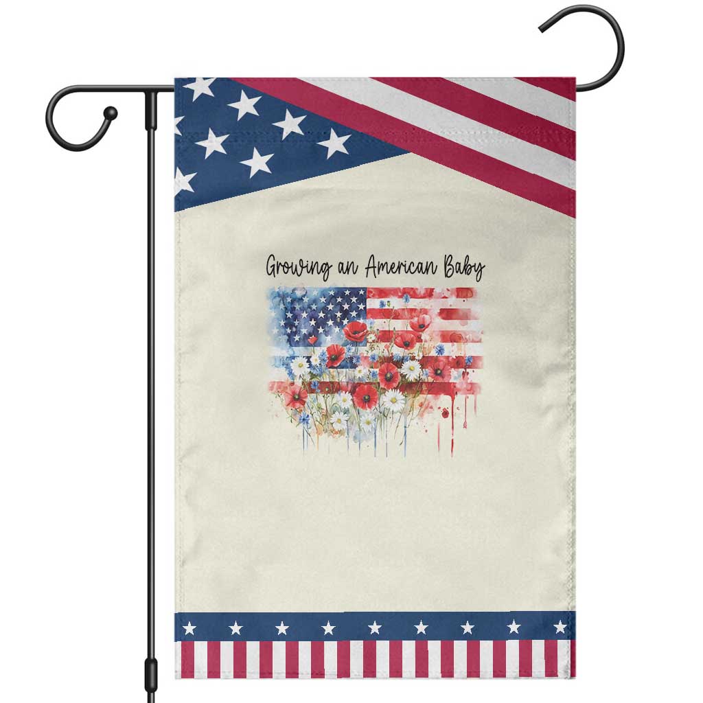 Funny 4th Of July Pregnancy Announcement Garden Flag Growing An American Baby USA Flag TS11 Modern Beige Blue Print Your Wear