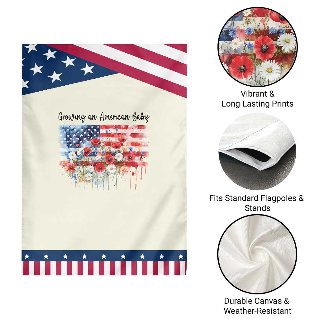 Funny 4th Of July Pregnancy Announcement Garden Flag Growing An American Baby USA Flag TS11 Print Your Wear