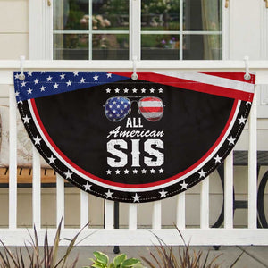 Funny All American Sis 4th Of July Patriotic Fan Flag Family Matching Sunglasses