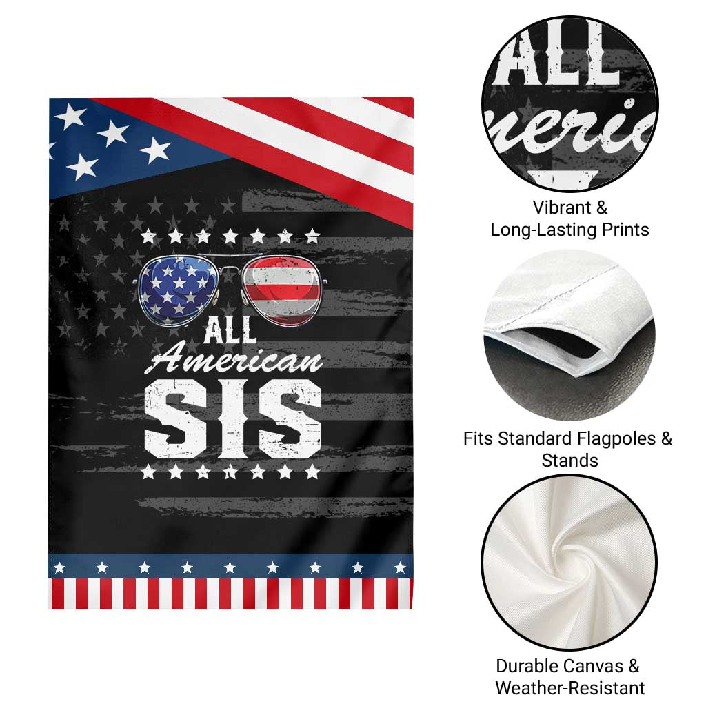 Funny All American Sis 4th Of July Garden Flag Family Matching Sunglasses TS11 Print Your Wear
