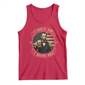 Abraham Lincoln 4 Shots and 7 Beers Ago Beer Drinking Tank Top