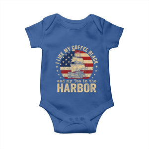 I Like My Coffee Black And My Tea In The Harbor Baby Onesie Funny US History