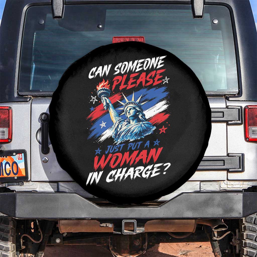 Can Someone Please Just Put A Woman in Charge Spare Tire Cover 4th of July Feminist