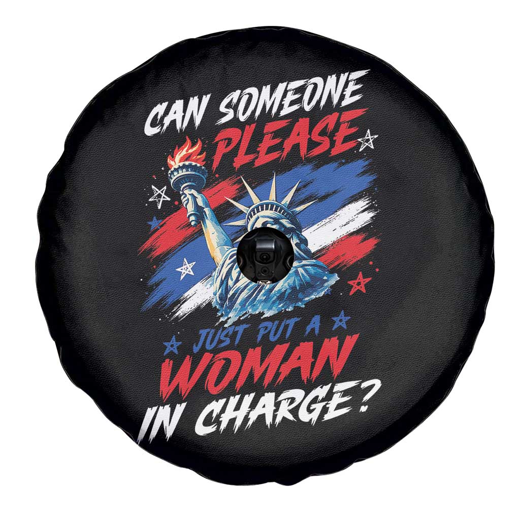 Can Someone Please Just Put A Woman in Charge Spare Tire Cover 4th of July Feminist