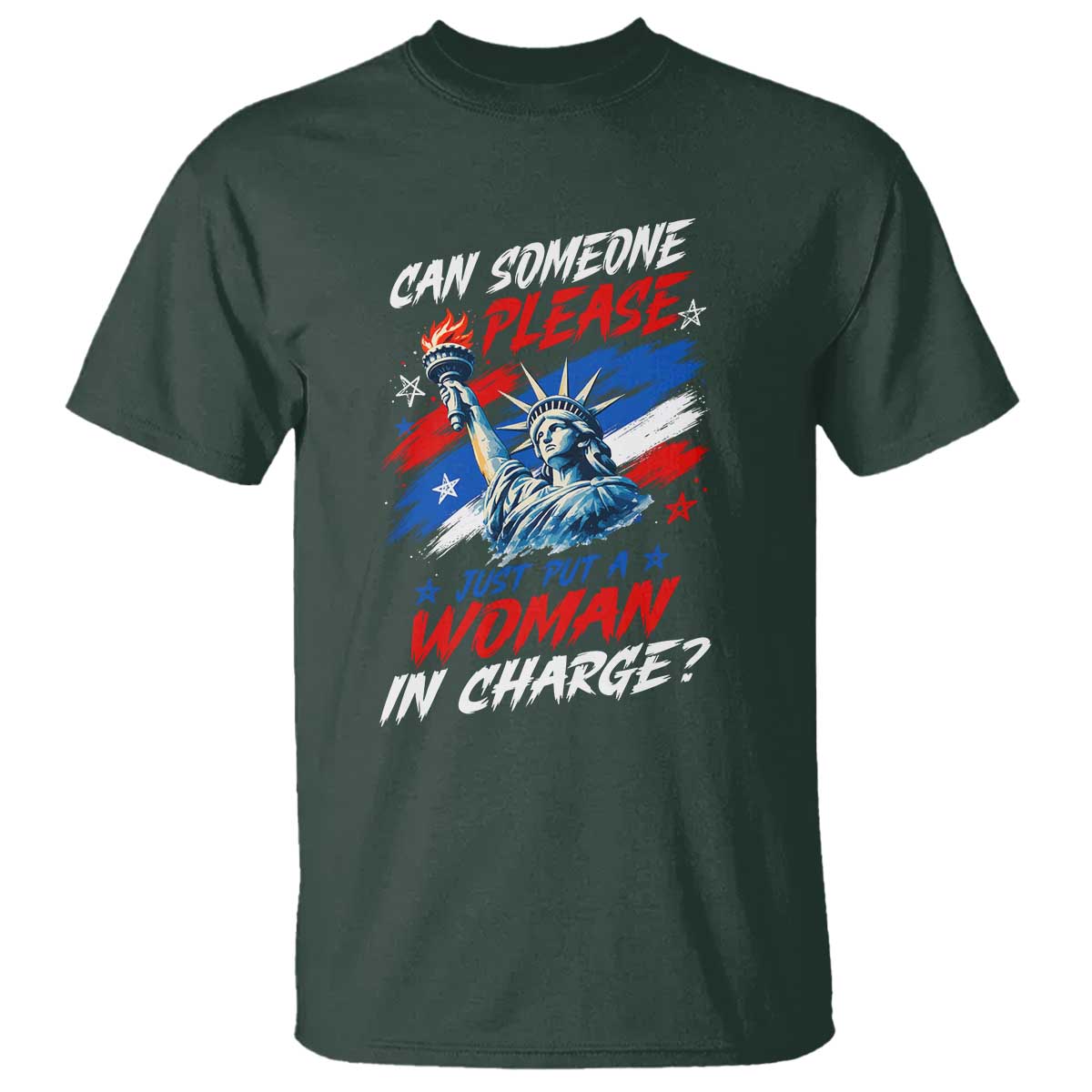 Can Someone Please Just Put A Woman in Charge T Shirt 4th of July Feminist