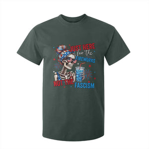 Just Here For The Fireworks Not The Fascism T Shirt For Kid Funny Skeleton 4th of July