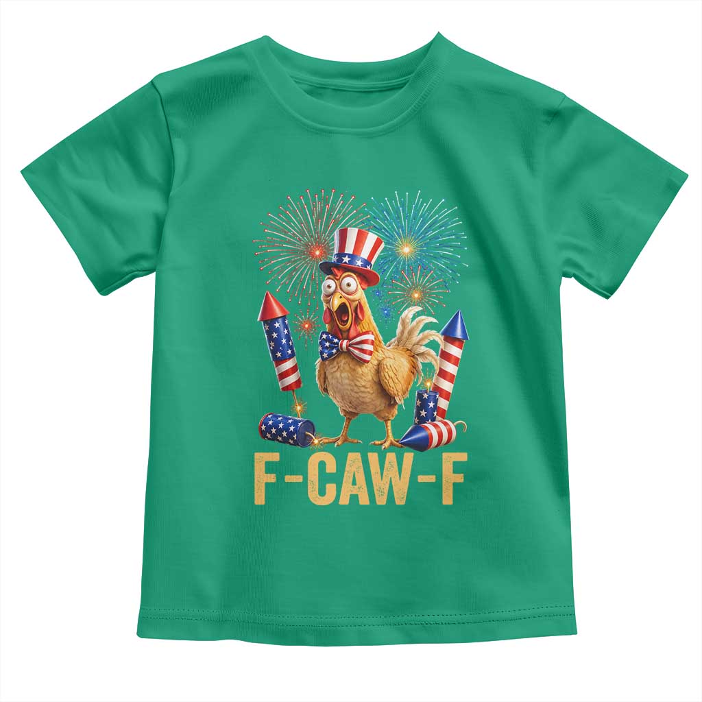 F Caw F 4th of July Toddler T Shirt Funny Rooster Meme American Flag Fireworks