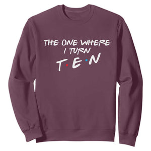 10th Birthday Sweatshirt The One Where I Turn Ninety Funny TV Series Bday