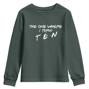 10th Birthday Youth Sweatshirt The One Where I Turn Ninety Funny TV Series Bday