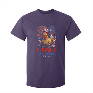 F Caw F 250 Years 1776 2026 T Shirt For Kid Funny Patriotic Rooster Meme Fireworks