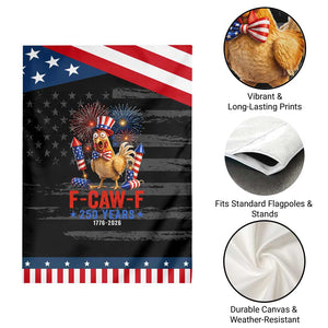 F Caw F 250 Years 1776 2026 Patriotic Garden Flag Funny Rooster Meme Fireworks TS11 Print Your Wear