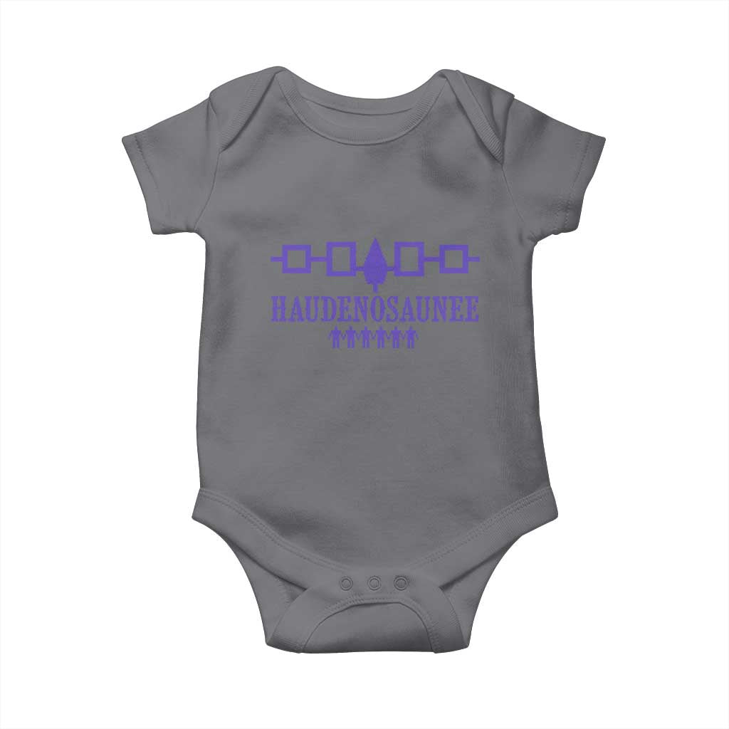 Native American Haudenosaunee Iroquois Nation Flag Baby Onesie TS11 Charcoal Print Your Wear