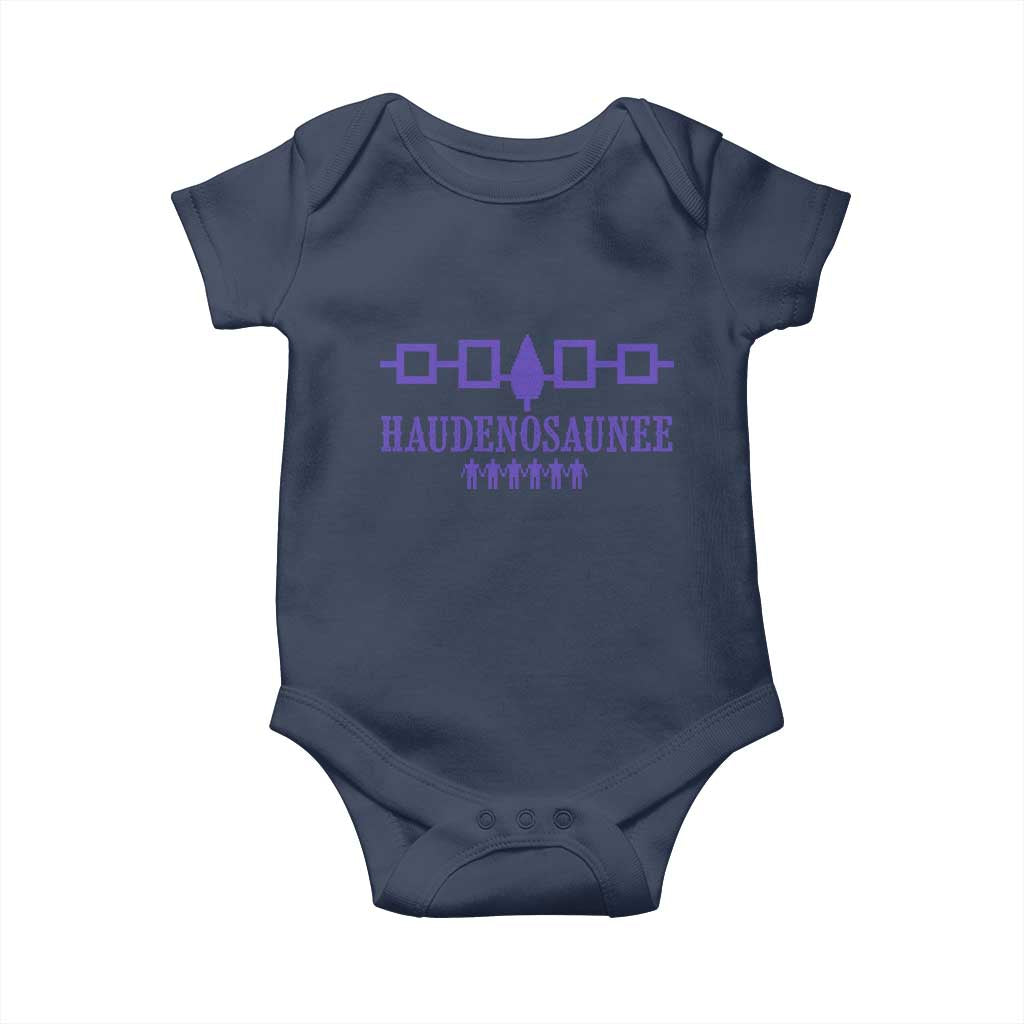 Native American Haudenosaunee Iroquois Nation Flag Baby Onesie TS11 Navy Print Your Wear