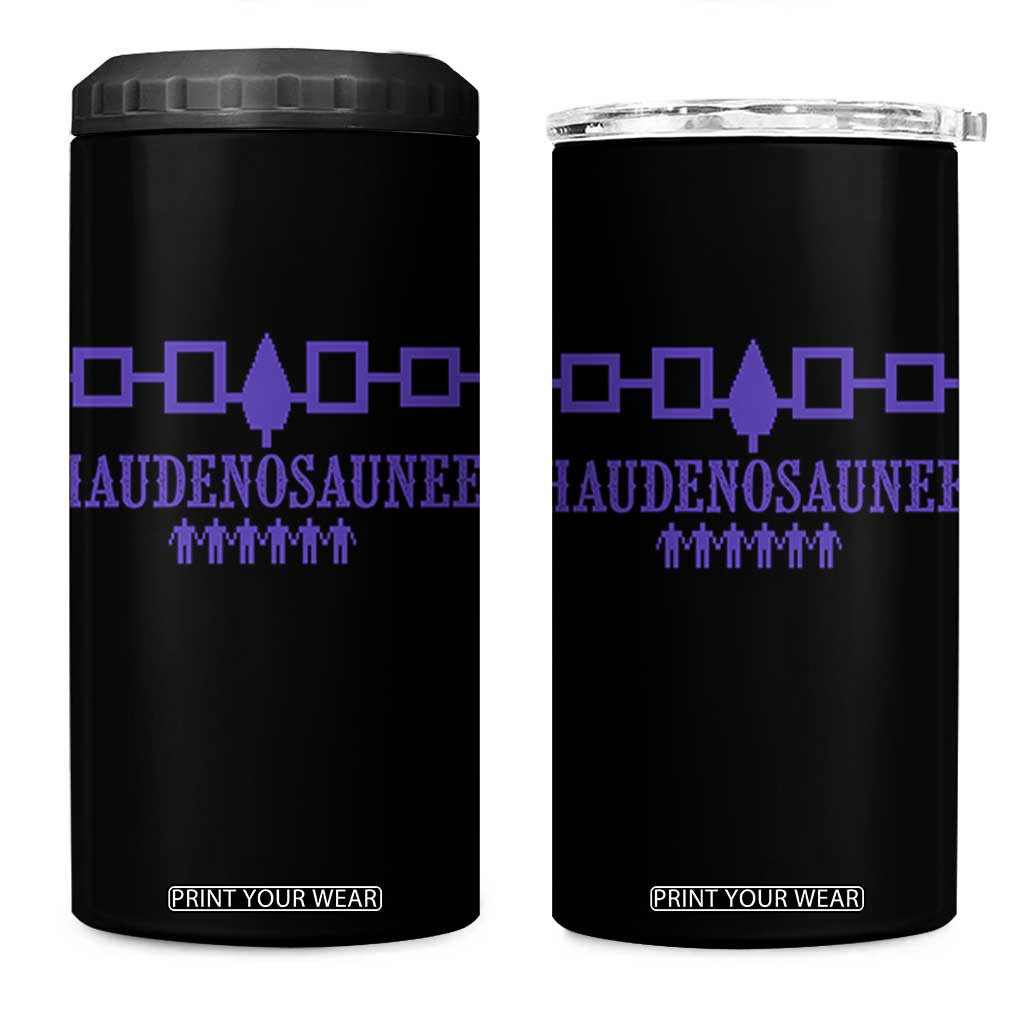 Native American Haudenosaunee Iroquois Nation Flag 4 in 1 Can Cooler Tumbler TS11 One Size: 16 oz Black Print Your Wear