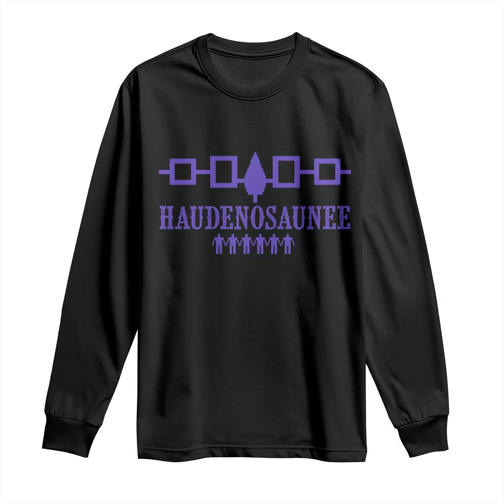 Native American Haudenosaunee Iroquois Nation Flag Long Sleeve Shirt TS11 Black Print Your Wear