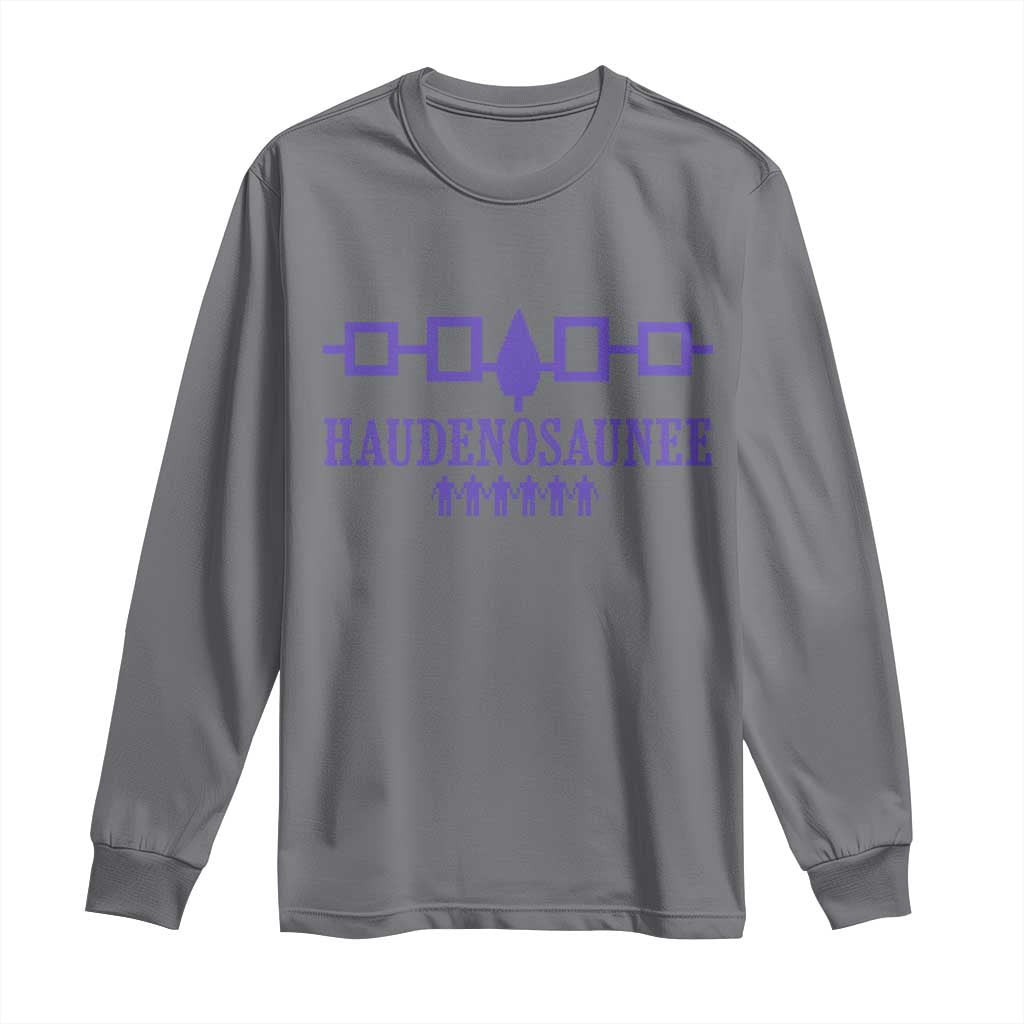 Native American Haudenosaunee Iroquois Nation Flag Long Sleeve Shirt TS11 Charcoal Print Your Wear