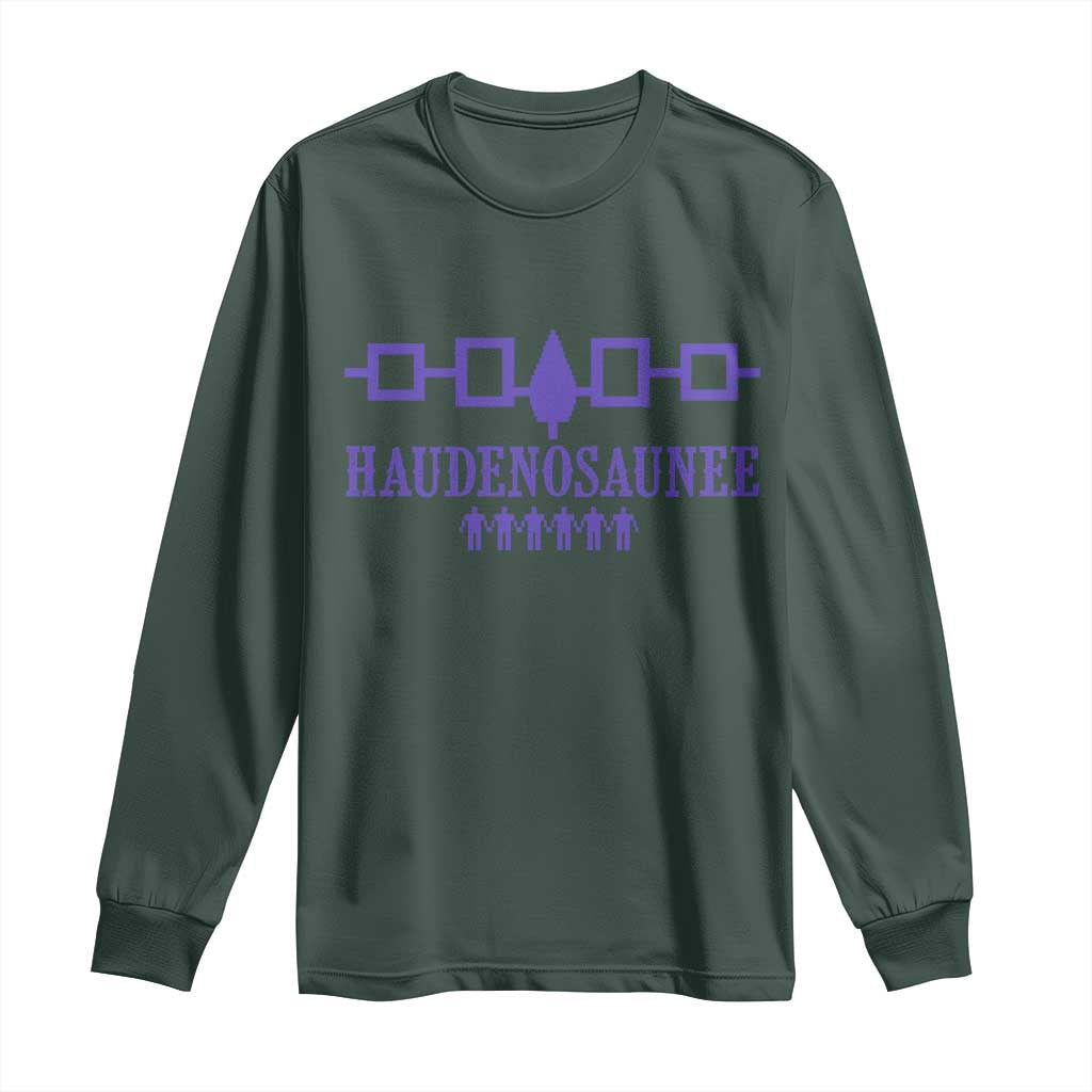 Native American Haudenosaunee Iroquois Nation Flag Long Sleeve Shirt TS11 Dark Forest Green Print Your Wear