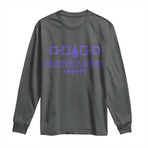 Native American Haudenosaunee Iroquois Nation Flag Long Sleeve Shirt TS11 Dark Heather Print Your Wear