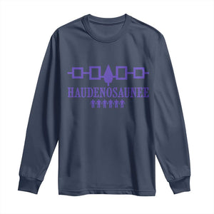 Native American Haudenosaunee Iroquois Nation Flag Long Sleeve Shirt TS11 Navy Print Your Wear