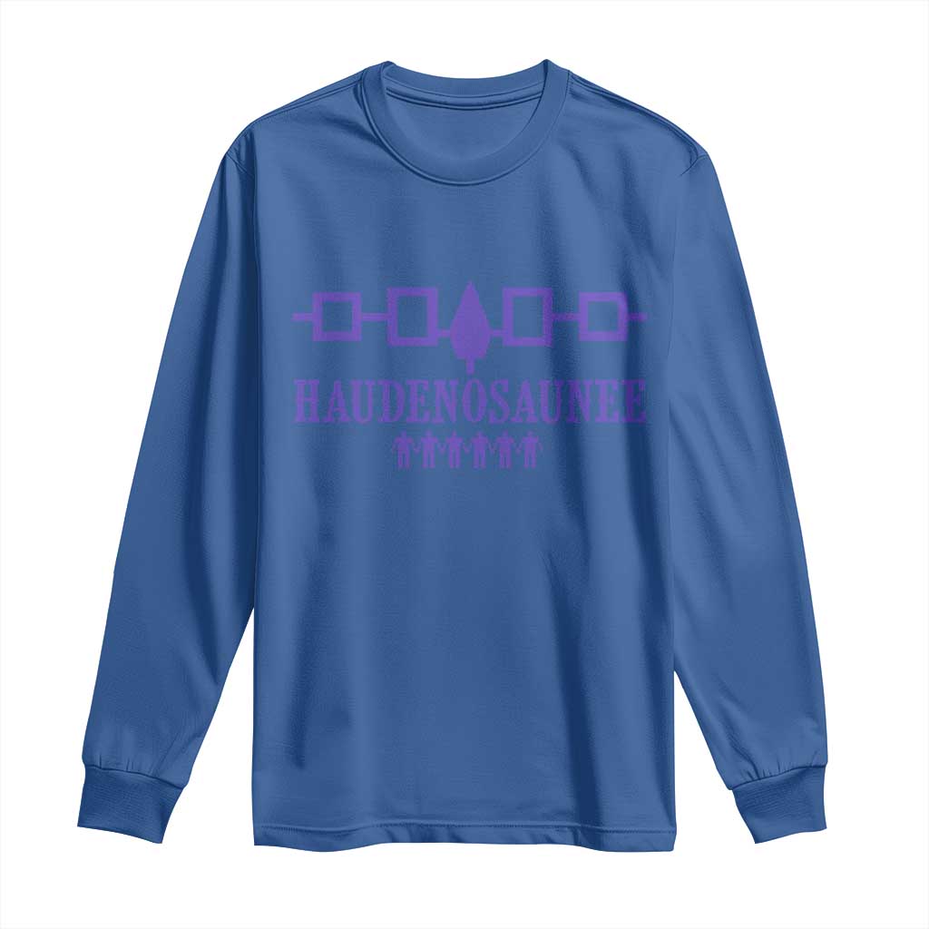 Native American Haudenosaunee Iroquois Nation Flag Long Sleeve Shirt TS11 Royal Blue Print Your Wear