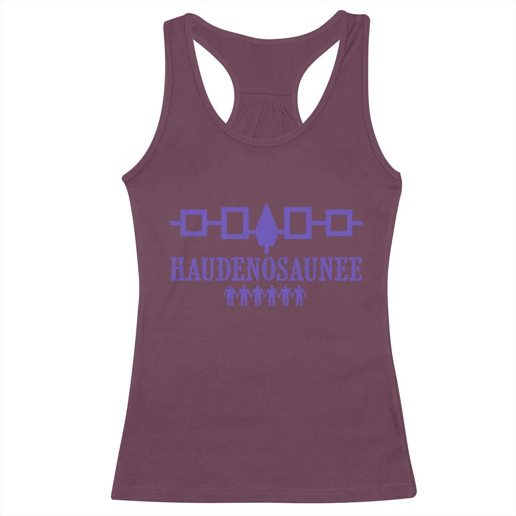 Native American Haudenosaunee Iroquois Nation Flag Racerback Tank Top TS11 Maroon Print Your Wear