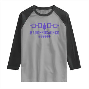 Native American Haudenosaunee Iroquois Nation Flag Raglan Shirt TS11 Sport Gray Black Print Your Wear