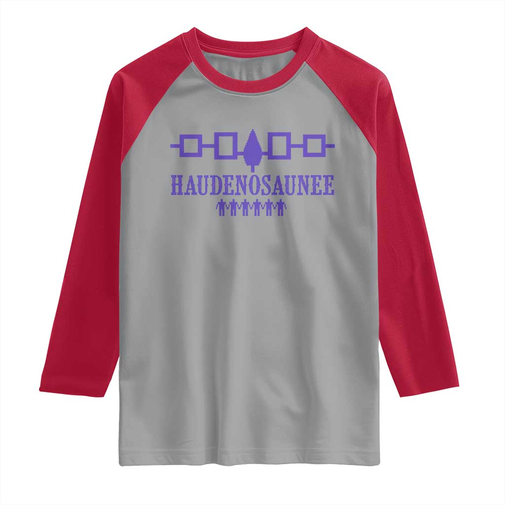 Native American Haudenosaunee Iroquois Nation Flag Raglan Shirt TS11 Sport Gray Red Print Your Wear